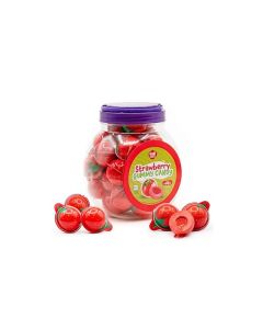 Strawberry Gummy Candy 30 Count 19 Oz Jar Jelly Filled Gummies Individually Wrapped Gummy Balls Candy Party Favor Candy for Goodie Bags Fun Treats