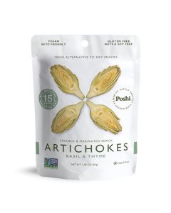 POSHI Artichoke Hearts with Basil and Thyme ReadytoEat Snack Pack Vegan Keto Low Carb Gluten Free NonGMO 10 Pack 158 oz