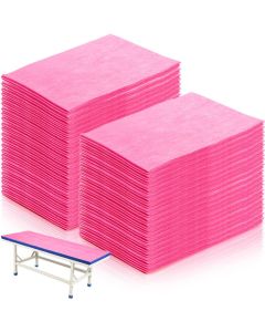 DEAYOU 40 PCS Disposable Bed Sheets, Non Woven Fabric Massage Table Sheet, Breathable Spa Bed Cover for Tattoo, Beauty Salon, Hotel, Travel, Esthetician, 31" x 70", Oil-Proof, Pink