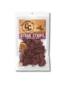 Cattlemans Cut Steak Strips Beef Jerky Texas Style Flank Steak Premium Marinated Steak High Protein Meat Snacks Keto Friendly Gluten Free Carnivore Travel Snack Resealable Bag 9 Ounces