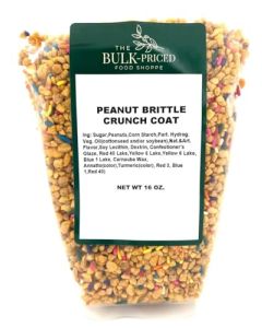 The BulkPriced Food Shoppe Peanut Brittle Crunch Coat Ice Cream Topping 1 lb Resealable Zip Lock Stand Up Bag Kosher