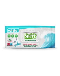 Swift Ocean Breeze Scented Wet Floor Wipes Mop Kit Multi Surface Trap+Lock 30 Wipes