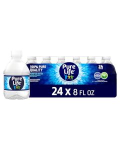 Pure Life Purified Water Bottles 24 Pack Still Bottled Water Enhanced with Minerals for a Crisp Taste Plastic Bottles 8 Fl Oz
