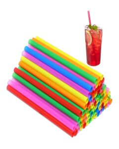 100 Pcs Extra Large Colorful Drinking Straws, 0.47" Diameter X8.3" Long Plastic Disposable Boba Straws, Jumbo Wide-Mouthed Milkshake Straw