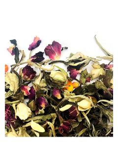White Tea Rosa Strong Malty Loose Leaf Breakfast Invigorating Aroma 100% Natural Ingredients Caffeine Free Anti Oxidants Rich