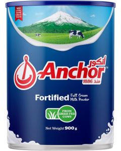 Anchor Milk Powder, Full Cream, Tin, 900gm