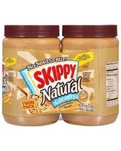 SKIPPY Natural Peanut Butter Creamy Twin Pack 40 Ounces Pack of 2