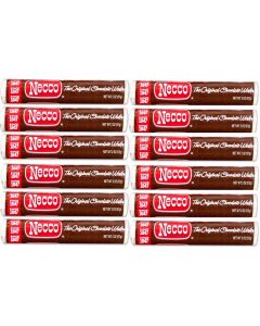 Necco Wafers Original Chocolate Flavored Hard Candy Rolls Bundle of 12 Rolls 2 Ounce Pack of 12
