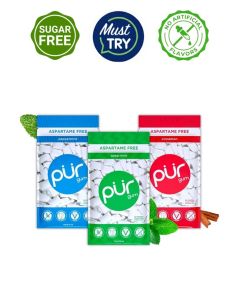 PUR Gum, Variety Pack, Xylitol Gum, No Artificial Flavor, 165 Count (3x55)