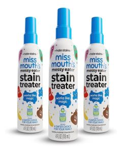 Miss Mouth's General Purpose Stain Treater 3 Bottle Value Pack – Convenient and Easy-to-Use Spray Cleaner for Removing Food, Beverage, and Everyday Messes. Perfect for Home, Travel, Nursery, Laundry Room, and On-the-Go Stain Emergencies.