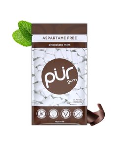 PUR Gum Aspartame Free Chewing Gum 100 Xylitol Natural Chocolate Mint Flavored Gum 55 Pieces Pack of 1