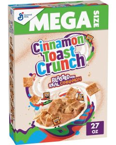 Cinnamon Toast Crunch Mega Size Breakfast Cereal, 27 oz - Crispy Cinnamon Cereal with Real Cinnamon