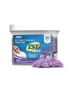 Camco TST MAX RV Toilet Treatment DropINs Control Unwanted Odors and Break Down Waste and Tissue Septic Tank Safe Lavender Scent 30pack 41553