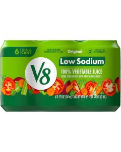 V8 Original Low Sodium 100% Vegetable Juice, 11.5 fl oz Can (6 Pack)