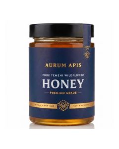 Yemeni Wildflower Honey, 100% Raw Unfiltered Pure Honey, Hand Harvested Organic Honey, Non-GMO, Rich Nutrients & Energy Source, Respiratory Relief, Thick Honey – 500g Honey Jar