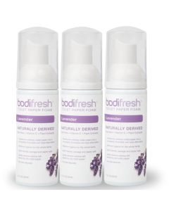 Bodifresh Toilet Paper Foam, Liquid Wet Wipe / Plant-Based, Eco Friendly Flushable Wet Wipe Alternative with Aloe & Vitamin E (1.7 Fl Oz (Pack of 3), Lavender)