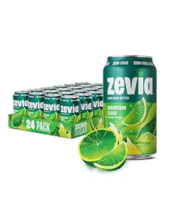 Zevia Zero Sugar Soda Mountain Zevia 12 oz Cans 24Pack Naturally Sweetened NonGMO Project Verified GlutenFree Vegan