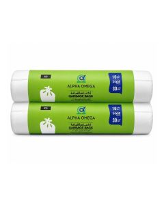 Alpha Omega 10 Gallon Medium Garbage Bags Waste Basket Liners, Pack of 2