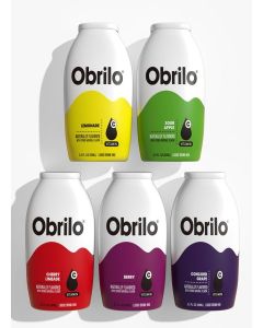 Obrilo Water Enhancer Liquid Flavouring Drops - ZERO Sugar/Calorie, Dye Free, Naturally Flavored Drink Syrup, 2.0 fl oz x 5 Bottles for Kids & Adults (Variety 5 Pack)