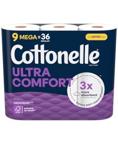 Cottonelle Ultra Comfort Toilet Paper Strong Toilet Tissue 9 Mega Rolls