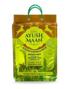 AYUSHMAAN Jeerakasala Bardhaman Quality Ghee Rice, Kaima Rice 5 Kg - Premium Aromatic South Indian Neychoru Variety