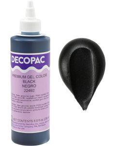DecoPac Premium Gel Food Coloring - Black, 8oz for Baking, Decorating Buttercream, Fondant, and Frosting
