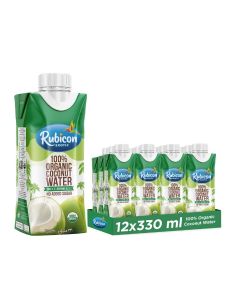 100% Natural Organic Coconut Water - 330ml (Pack of 12) / No Added Sugar / Hydrating Electrolyte Drink with Essential Nutrients / Vegan & Vegetarian Friendly / Not from Concentrate / USDA Organic Certified