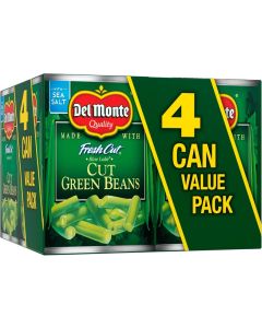 Del Monte Fresh Cut Blue Lake Cut Green Beans, Canned Vegetables, 4 Pack of 14.5 oz Cans