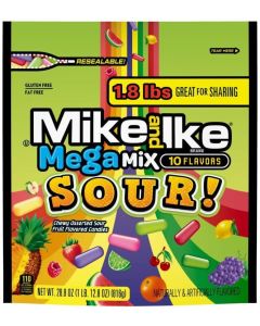 Mike and Ike Mega Mix Sour Chewy Candy - 28.8 Ounces with 10 Assorted Flavors