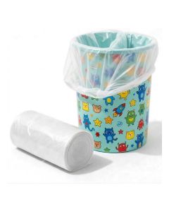 White Garbage Bags 5 Gallon, 30 Bags per Roll, Small Trash Bags, Bin Liners, Waste Bags for Kitchen, Bathroom, Kids Room, Office & Home, 1 Roll