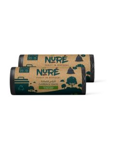 Nure- Bio-Degradable Purity In Disposal Garbage Bag,55 Gallons,15 Pcs, 80cmx110cm,Pack of 2