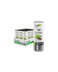 CELSIUS Sparkling Green Apple Cherry Sugar Free Energy Drink 12 Fl Oz Pack of 12