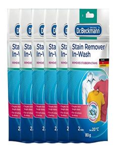 Dr Beckmann Stain Remover In-Wash Ultra 80g / Gently Removes Tough Stains / Gentle on Fabrics / For cleaner clothes / 6 x 80g, 240g / Pack of 6