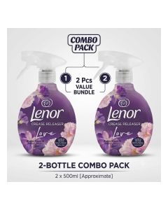 Lenor Crease Releaser Spray 2PCS COMBO PACK, 2x500ml – Exotic Bloom & Moonlight Lily Fabric Wrinkle Remover, Fresh Scent & Anti-Static