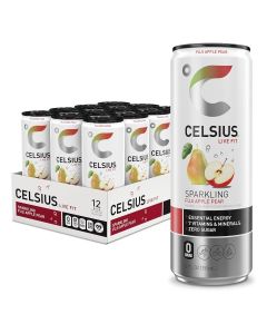 Celsius Sparkling Fuji Apple Pear Fitness Drink - 12 Pack