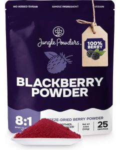 Jungle Powders Blackberry Powder 3.5 Ounce Bag Freeze Dried Blackberries Fruit Additive Free Unsweetened Smoothie Superfood Nordic Wild Blackberry Extract for Baking Flavoring Dry Black Berry Powder