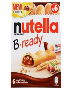 Nutella B-Ready Chocolate Hazelnut Spread Filled Wafer Bar, Multi Pack, 6 Bars, 132g