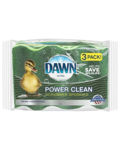 Dawn Power Clean WedgeShaped Scrubber Sponges Green Pack of 3