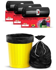 Shalimar Premium OXO Biodegradable Garbage Bag with Tie, 60 Bags, 65x95 cm, Black, Heavy Duty Leak Proof Lavender Scented Trash Bags for Home and Office Use