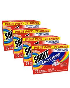 Shout Color Catcher Sheets for Laundry Allow Mixed Washes Prevents Color Runs and Maintains Original Clothing 72 Count Pack of 4 288 Total Sheets
