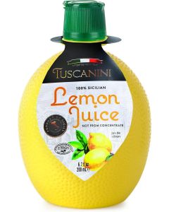 Tuscanini 100% Sicilian Lemon Juice - Not from Concentrate, 6.7oz Lemon Shaped Squeeze Bottle, Kosher Certified
