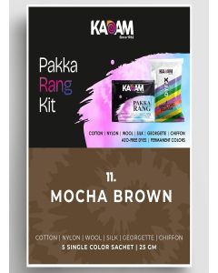 Kadam Pakka Rang Fabric Dye Colour / Mocha Brown / 25g Pack / Includes DyFix Color Fixer / Permanent Fabric Dyes for Old Faded Jeans and Clothes