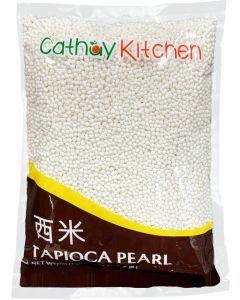 CATHAY KITCHEN Cassava Sago Tapioca Pearls - 12 Oz, Non-GMO, Gluten Free, Ideal for Bubble Boba Milk Tea and Desserts
