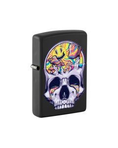 Zippo Skull Moon Design Black Matte Pocket Lighter