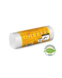 Enviro Guard White Garbage Bags Small Size 20 Gallons (60 x 60 cm) – Strong & Leak Resistant Trash Bags, 30 Bags per Roll, Pack of 2 (60 Bags Total)