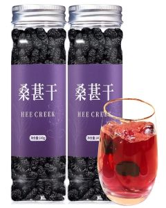 Hee Creek Top Grade Dried Mulberries Black Mulberry Tea 280g/10oz Wild Black Mulberry Dried Fruit No Sugar Added & No Additives Sand Free Nourishing 桑葚 桑葚干