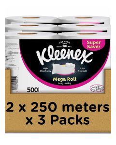Kitchen Paper Towel, Mega Roll Tissue, 6 Rolls x 250 Meters, High Absorbency for Multi Purpose