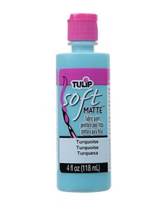 Tulip Soft Fabric Paint Washable Stays Soft and Flexible Permanent Paint for Light and Dark Fabrics 4 fl oz Turquoise