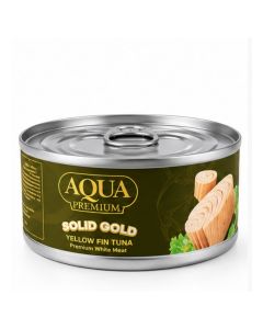 Aqua Premium Solid Gold Yellowfin Tuna in Vegetable Oil, 185g – Solid Tuna, High Protein, Halal