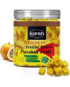 Karish Crunchy Bites Freeze-Dried Passion fruit Snacks - 100% Real Frozen Fruit - Light, Crispy & Healthy Go-To Snack - No Added Sugar - 55 g